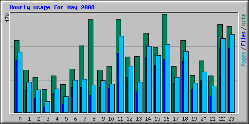 Hourly usage for May 2008